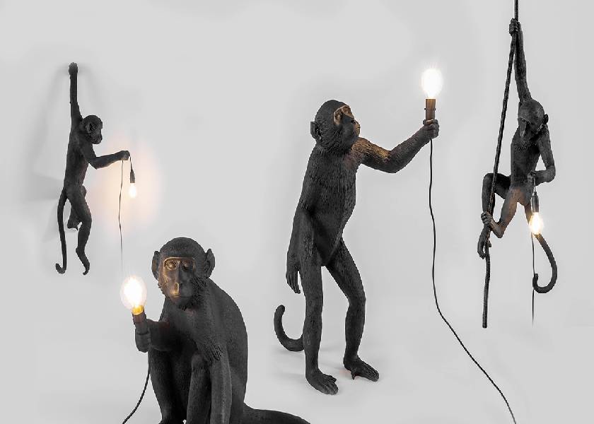 Marcantonio art design – Monkey Lamp Black Group ON